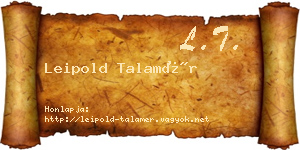Leipold Talamér névjegykártya